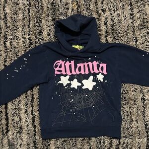 Men’s small Atlanta Sp5der hoodie navy,pink,white stars
